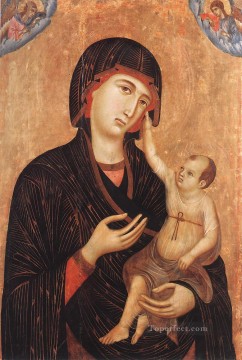  angel - Virgen con el Niño y dos ángeles Crévole Madonna Escuela de Siena Duccio